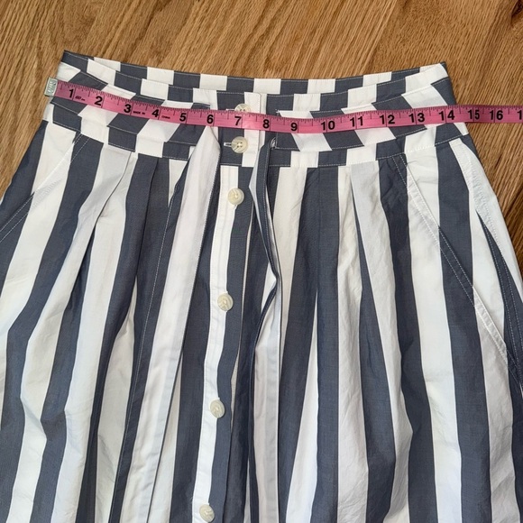 NEW Gap Tie-Belt Button-Front Stripe Midi Skirt Sailor Preppy Size 4 Tall - Picture 6 of 12